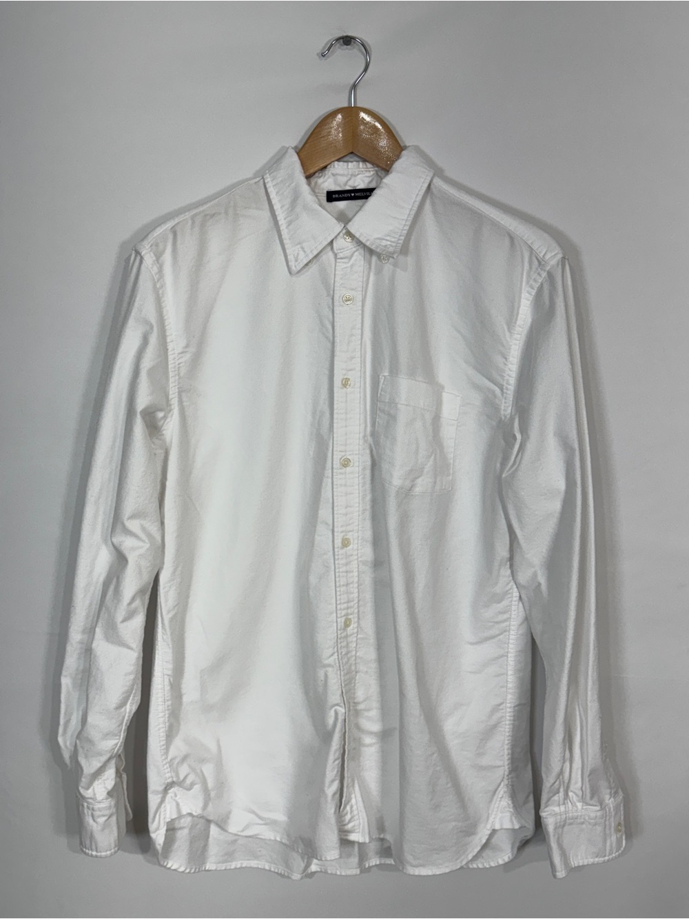 WSH54 {Brandy Melville} White Oversized Loose Baggy Boyfriend Oxford Shirt